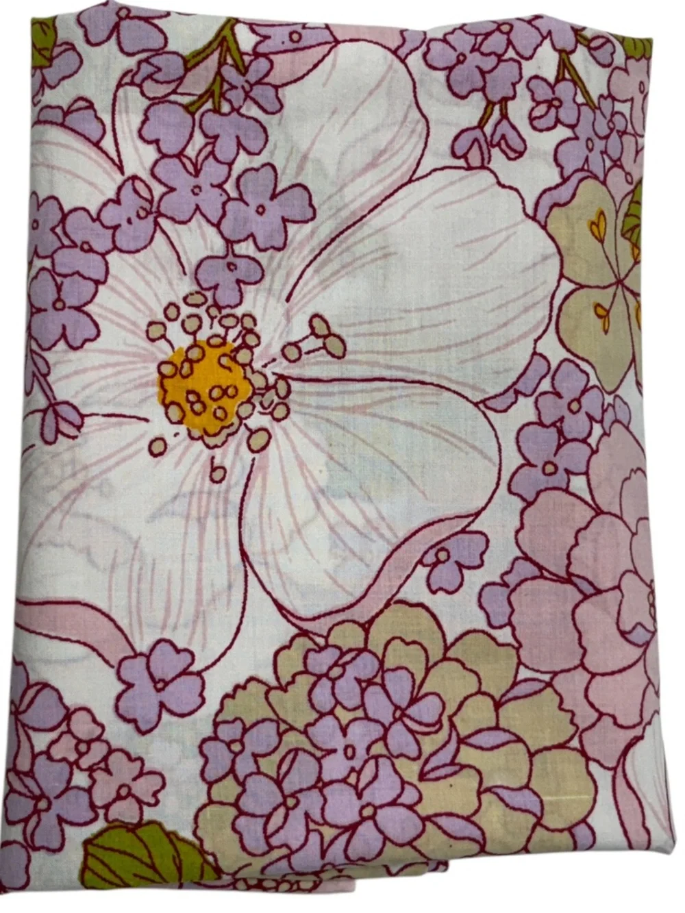 vintage FIELDCREST mod 60's floral pillowcase cotton poly standard size